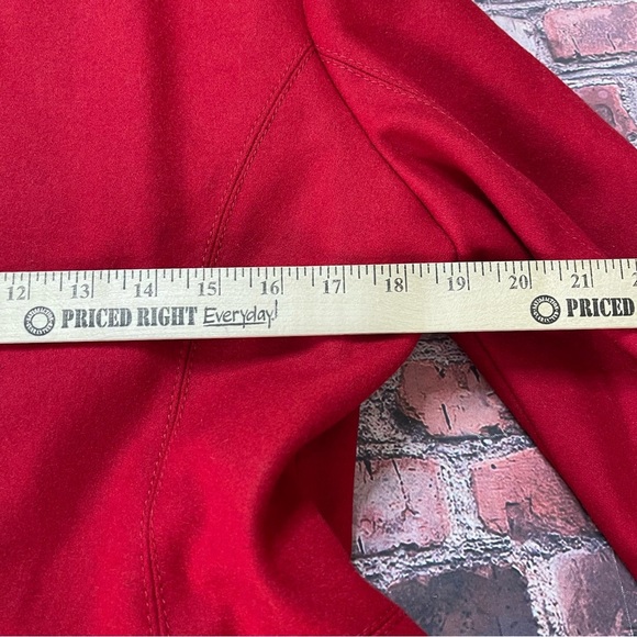 Guess Los Angeles Wool Blend Red Coat Military Inspired Size Large Double Breast - Picture 5 of 8